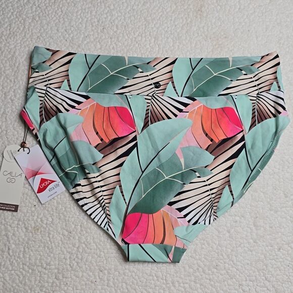 1164 NWT CALIA Wide Band Bottom High Leg Color: Desert Flora Agave Leaf - Picture 4 of 5